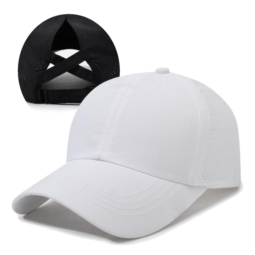 Hat Spring Summer Baseball Cap Women'S Casual Cross Ponytail Hat Mesh Quick Drying Sun Hat
