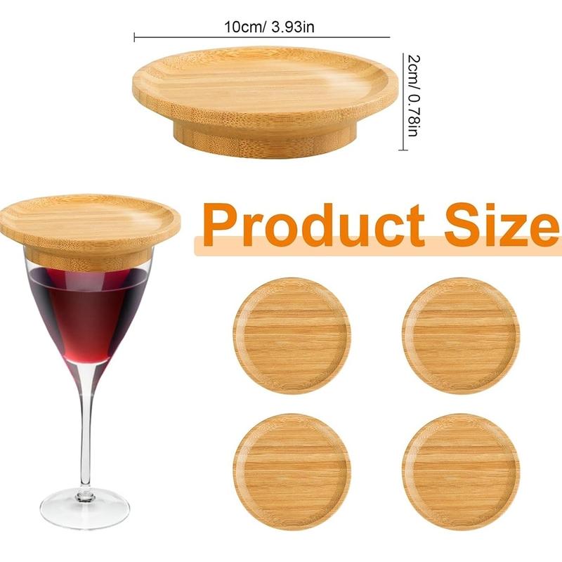 5Pcs Wine Glass Charcuterie Topper, Wine Glass Charcuterie Board Topper, Bamboo Wine Glass Topper For Family Gatherings