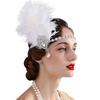 Elegant Bride Ostrich Feather Rhinestone Headband for Wedding, Photography, or Stage Performance