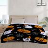1PC Halloween Throw Blanket Pumpkin Skull Bats Witch Black Cats Thin Blanket Gifts for Couch Bed Car Home Camping All Season Use
