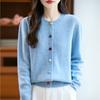 QingHe Cashmere Women's 30% Cashmere Cardigan - Soft & Warm Wool Blend Sweater