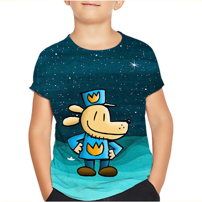 

Детская футболка Dogman Dog Man 3D-принт Цветная футболка с графикой комикса Мягкий детский повседневный топ для мальчиков и девочек 140 зелёный