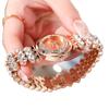Dzg Women'S Watches, Rhinestone Subdials, Glossy Quartz Watches, Casual And Simple Temperament Watches