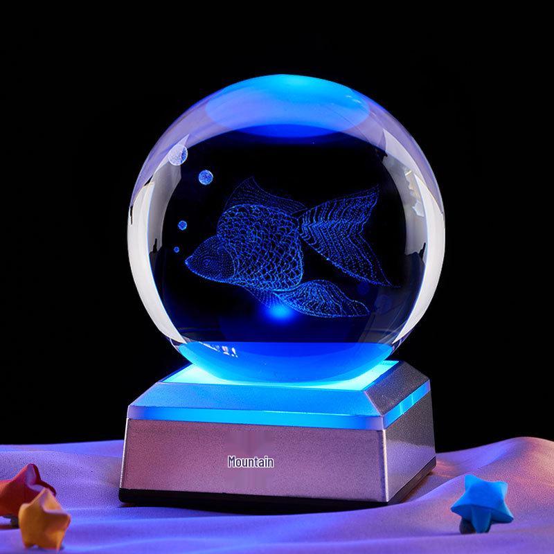 Engraved Crystal Music Box Night Light - Perfect Gift for Classmates or Best Friends
