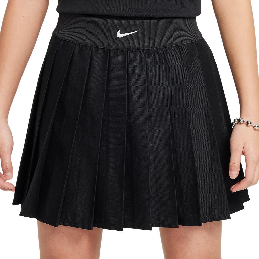 Nike Sportswear Woven Comfortable Casual Dress Kids Dresses Black White FZ5565-010