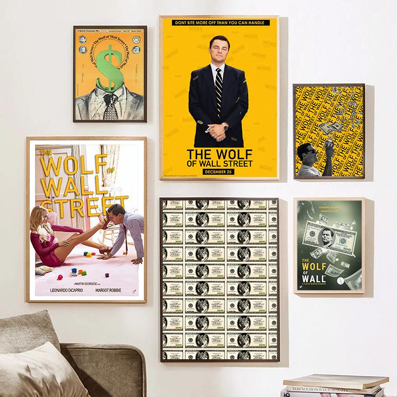 

The Wolf of Wall Street Famous Movie Posters Prints Canvas Painting Leonardo Motivational Wall Art for Living Room Home Decor