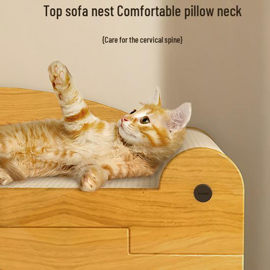 Vertical Cat Scratching Post and Bed - Wear-Resistant, All-Season Cat Claw Board & Winter Cat House with Toy