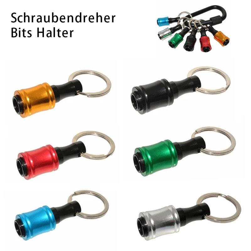 1/6 Stück 1/4-Zoll-Sechskantschaft-Schraubendreher-Bit-Halter, Verlängerungsstange, Bohrer-Schraubenadapter, Schnellspanner, einfacher Wechsel, Schlüsselanhänger, Bohrer-Chargenkopf