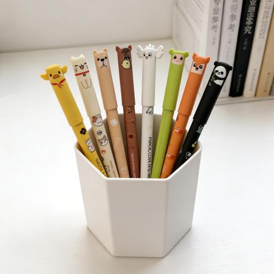 Carine Penne Cancellabili Animali dei Cartoni Animati Penne Gel 0.7mm Inchiostro Penna Scrittura Fluida per Adulti Bambini Scrittura Calligrafia Prendere Appunti