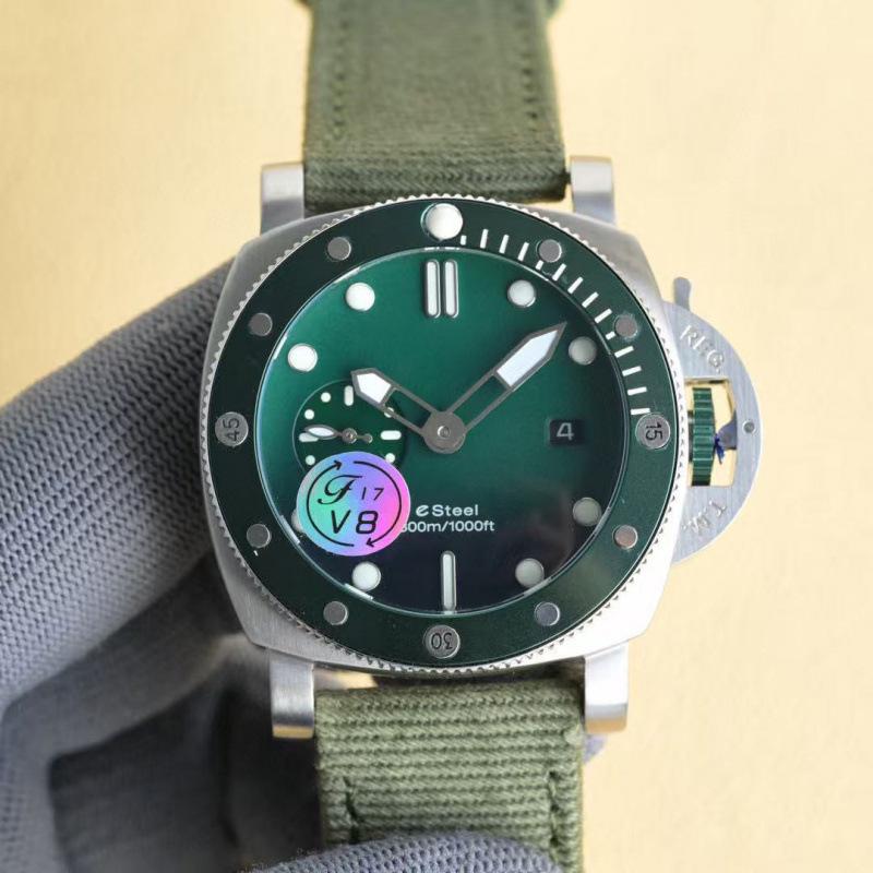 Panerai High Fat Da Hai 44mm Automatic Men's Watch with Canvas and Rubber Strap.