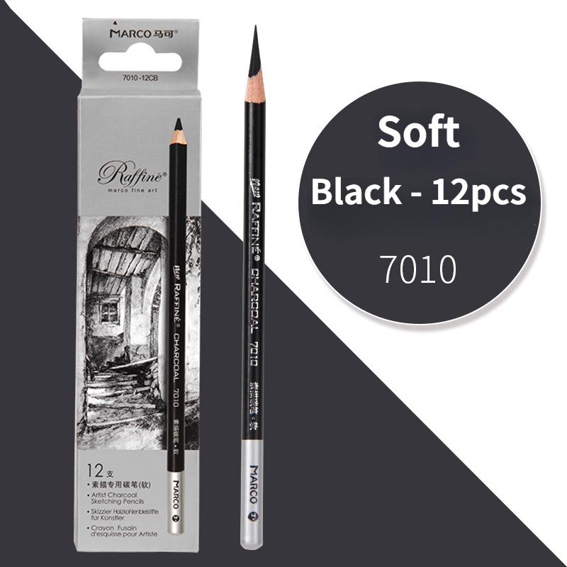 12pcs Pearlescent Platinum Circle Sketch Charcoal Soft Medium Hard Drawing Pencil Combination For Beginners Art Supplies