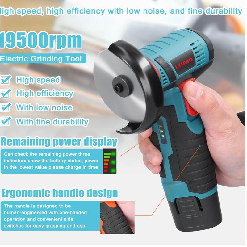 Mini Angle Grinder Mini Household Rechargeable Cutting Machine Polishing Machine Electric Hand Grinder Polishing Machine