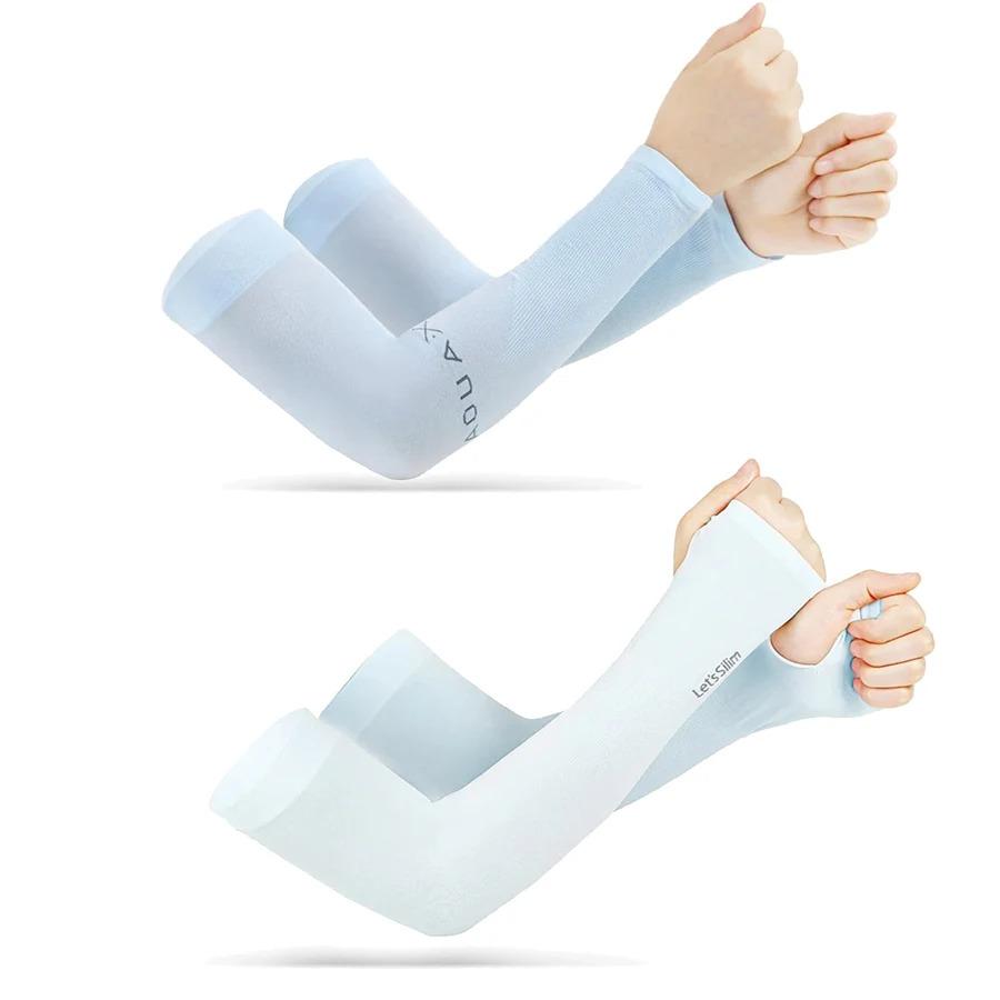 1/2pcs Summer Ice Silk Long Sleeves Anti-Sunburn Arm Cover Men Women Cuff New Cool Hand Sleeves Anti-UV Cycling Arm Sleeve
