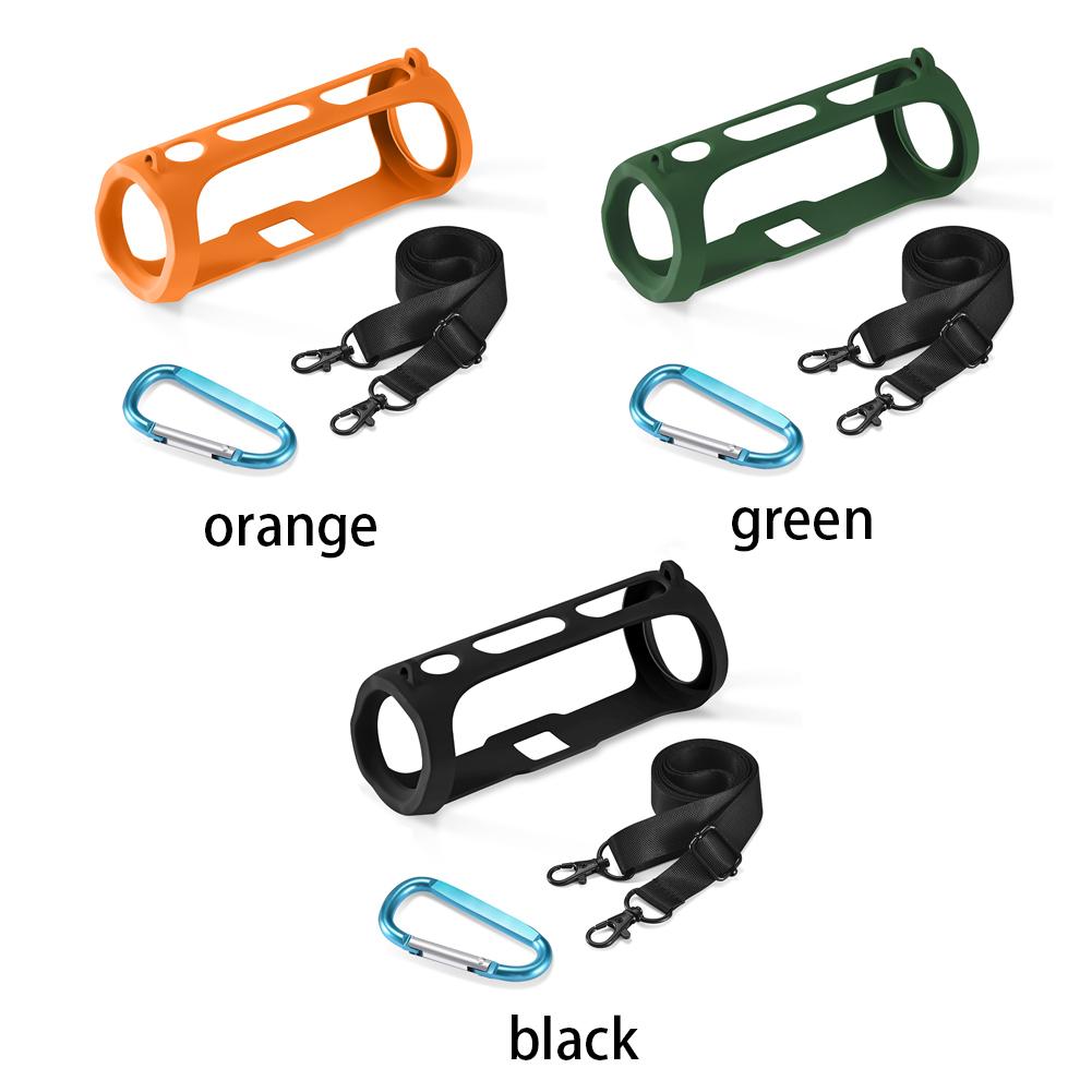 Zachte Luidsprekerhoes Draagbare Beschermhoes met Schouderriem en Karabijnhaak Luidspreker Anti-val Schaal voor JBL FLIP ESSENTIAL 2