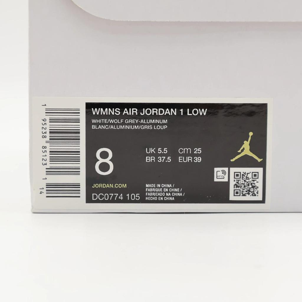 DC0774-105 Nike Air Jordan 1 Low Wolf Grey Aluminium (Women's)