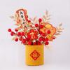 Creative New Year Lucky Decoration Simulated Chinese Style New Year DIY Material Bag Traditional Handmade Blessing Flower Bucket