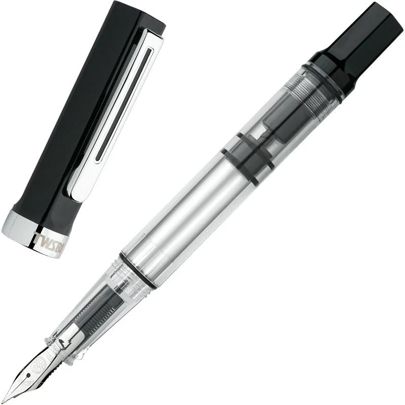 

Гениальная поршневая перьевая ручка TWSBI ECO из смолы, прозрачный ограниченный цвет корпуса, большой объем чернильного резервуара, подарки для студентов для письма EF(0.4-0.5mm) чёрный