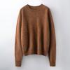 Autumn And Winter New Brushed Women'S Loose Round Neck Long Sleeve Solid Color Pullover Wool Bottoming Knitted Sweater