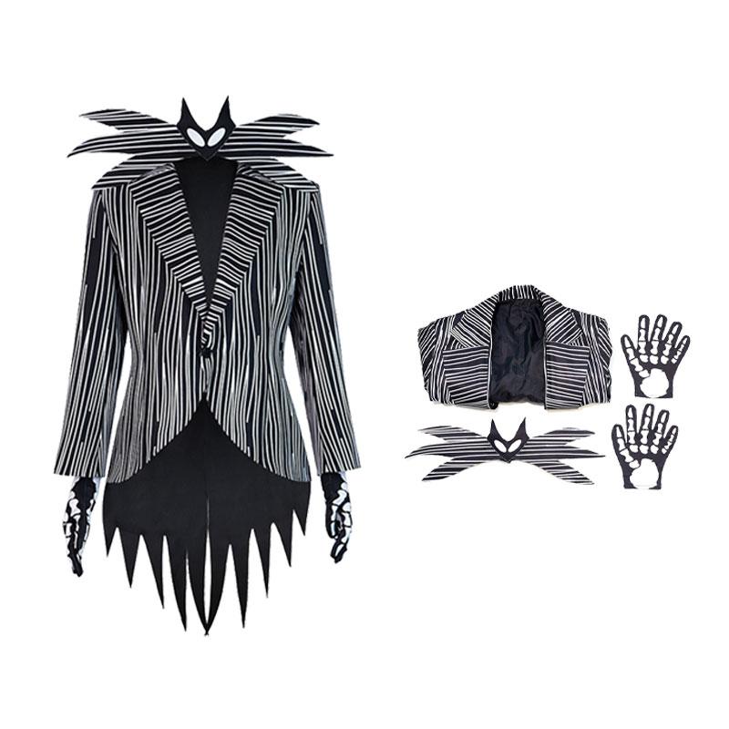 

Перед кошмаром Рождества Костюм для косплея Джека Скеллингтона Набор на Хэллоуин XL