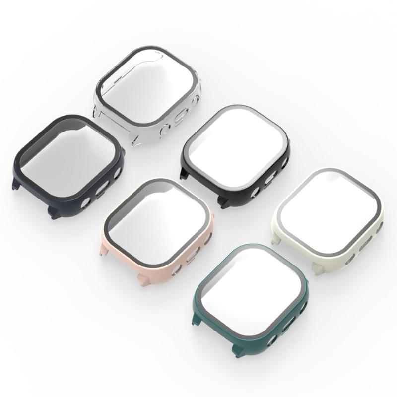 Full Coverage Smartwatch Integrated Tempered Glass PC Screen Protector Hard Sleeve Case Indoor Outdoor Use for JrTrack 3