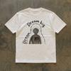 Pure Cotton Double Thread Loose Fit Short Sleeve Tshirt Unisex Breathable Comfortable American Retro Style Printed Graphic Tee