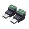 2pcs Type C Plug To 2Pin Terminal Connectors Travel Lightweight Charging Adapter for Mobile Phones Game Consoles Lights