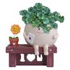 Smile Face Planter Pot Resin Smiley Face Sunflower Pot Unique Sit Long Chair Succulent Pots for String of Pearls Plant