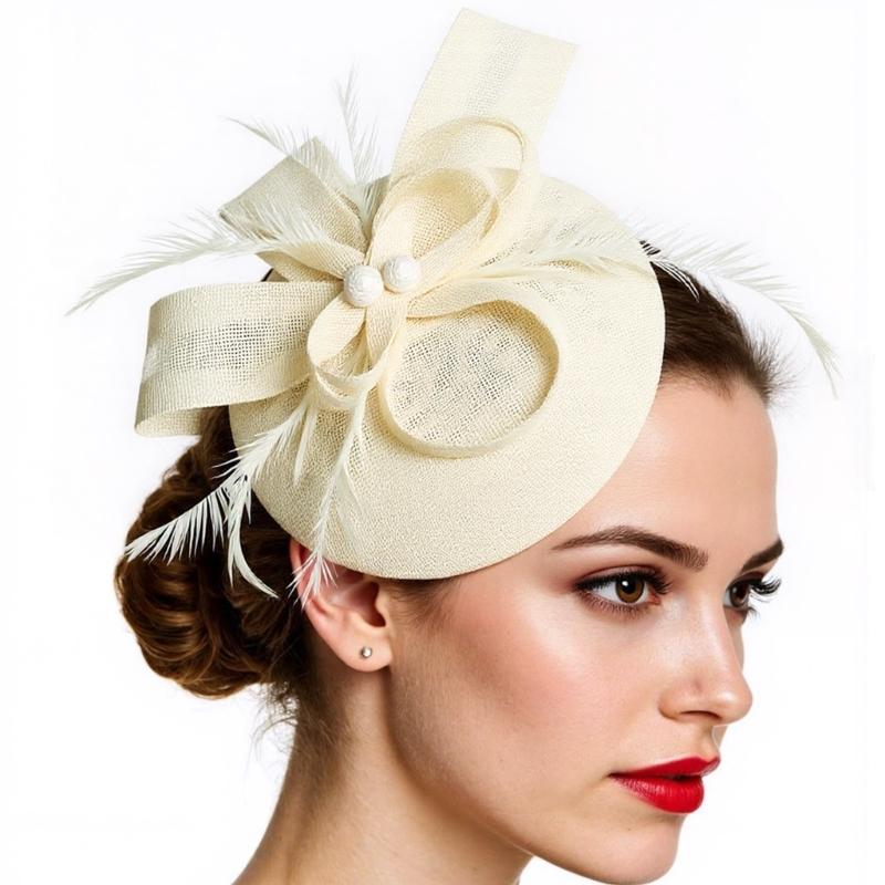 Elegant Hårband Dam Fascinator Huvudbonad Handgjort Håraccessoar För Bröllopsfester Och Temafester