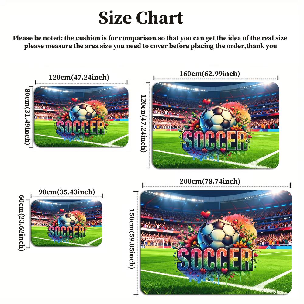 Soccer Floral Print Large Room Carpet Non Slip Cartoon Kids Bedroom Living Room Floor Mat Home Decor Children's Play Carpet