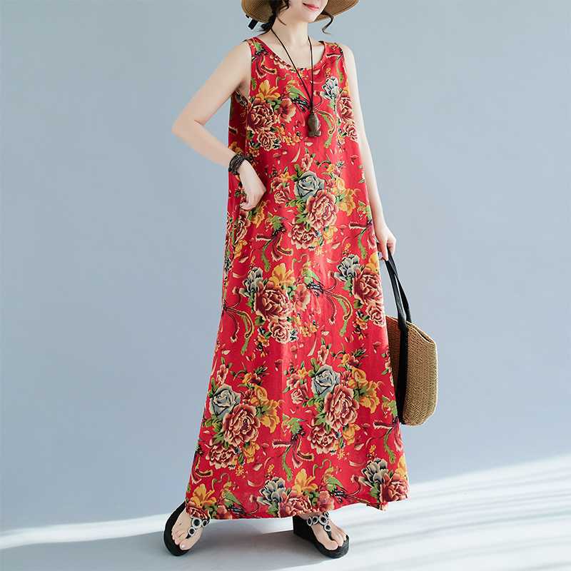 

Women s Ribbed Elastic Long Dress 2XL красный