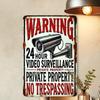 No Trespassing Sign Waterproof Rustproof Surveillance Warning Metal Plaque Home Wall Decor