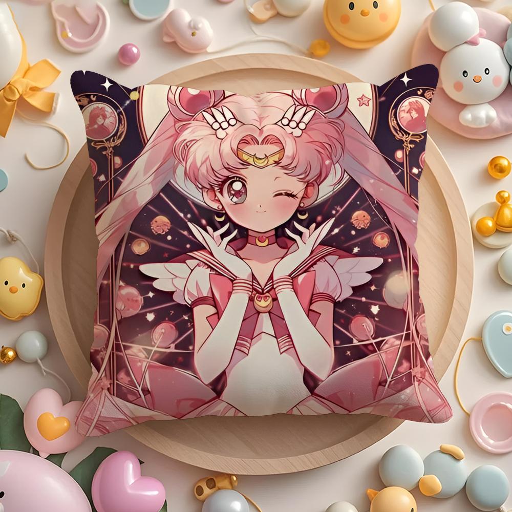 PIKPAKA SSailor MMoon Anime Cushion Cover Plush Fabric Soft DoubleSided Printed Sofa Warm Winter Home Gift Pillow Cover