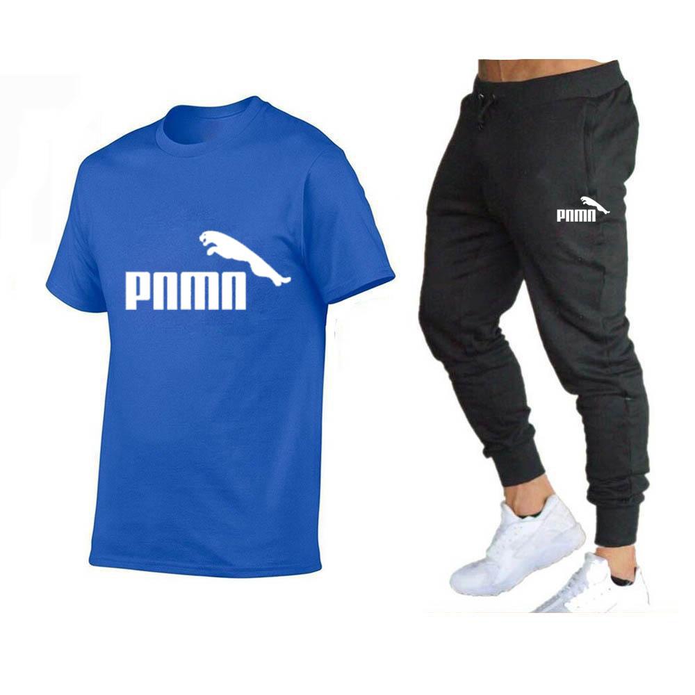 2022 Set casual da uomo Tuta da ginnastica Set da uomo estivi Set da due  pezzi T Shirt in cotone Marca PUMN Abbigliamento da pista Tuta maschile Tute  sportive S-3XL acquista in