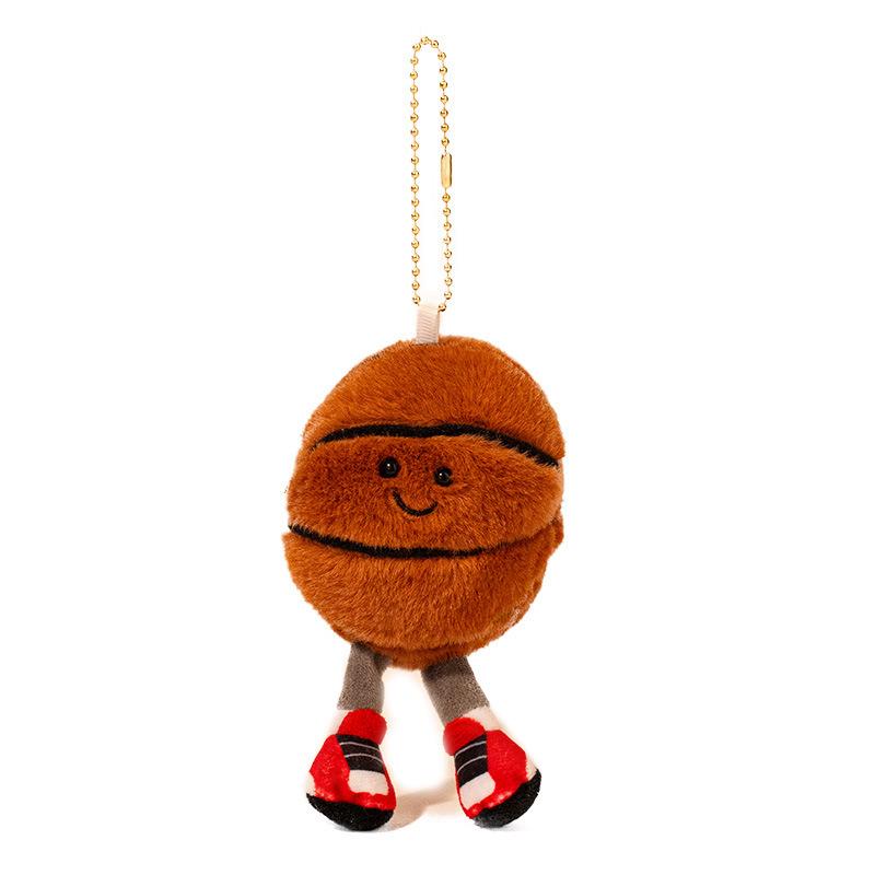 Cute sports ball keychain bag pendant grab machine doll plush doll doll bag pendant gift
