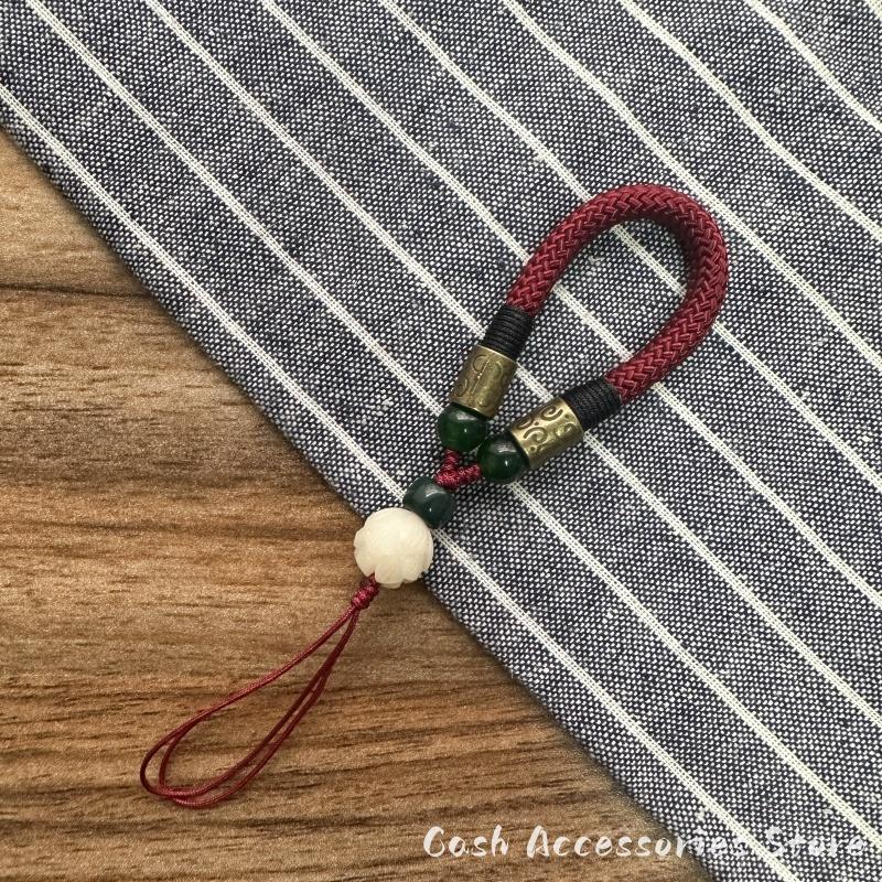 Chinese Style Braid Retro Mobile Phone Chain Women's Lanyard Short Pendant Hanging Decoration Finger Hanging Rope Straps
