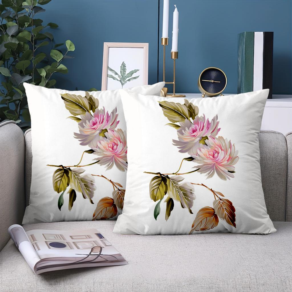 1 Pieces Vintage Watercolor Floral Throw Pillow Covers Pattern Cushion Cover Suitable For Sofa Bedroom Car Pillow Cover