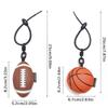 Cartoon 3D Rugby Football Pendant Volleyball Car Key Ring Personality Ball Leather Keychain  Gift