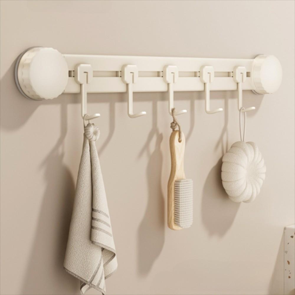 Wall-Mounted Vacuum Suction Cup Hooks 4/6 Hooks Kitchen Storage Hooks for Home