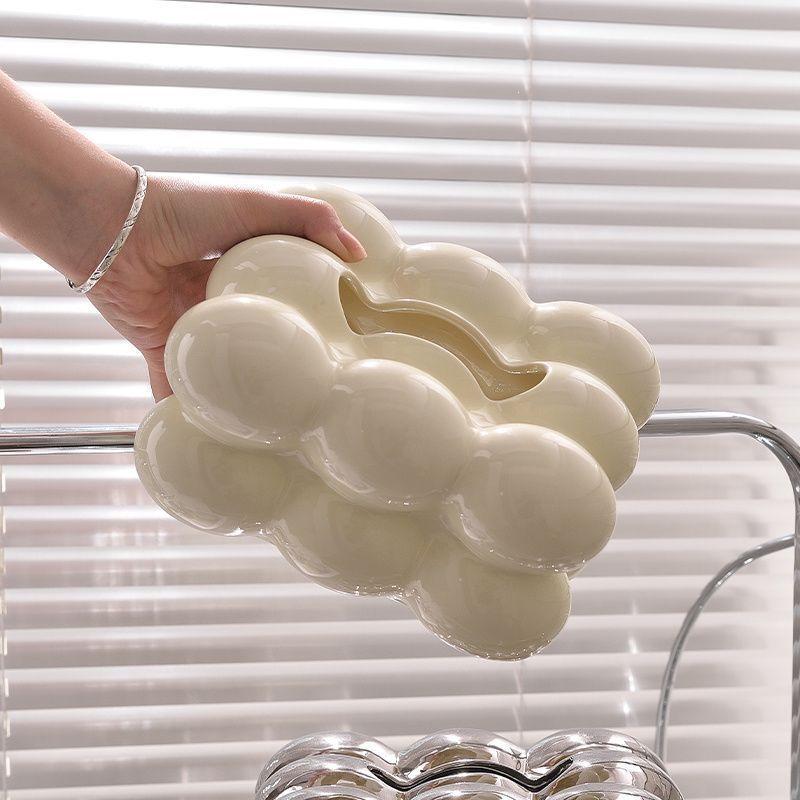 Modern Ceramic Marshmallow Tissue Box for Living Room & Dining Table Decor