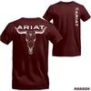 Ariat - Tričko ve westernovém stylu s designem lebky býka inspirovaným Divokým západem