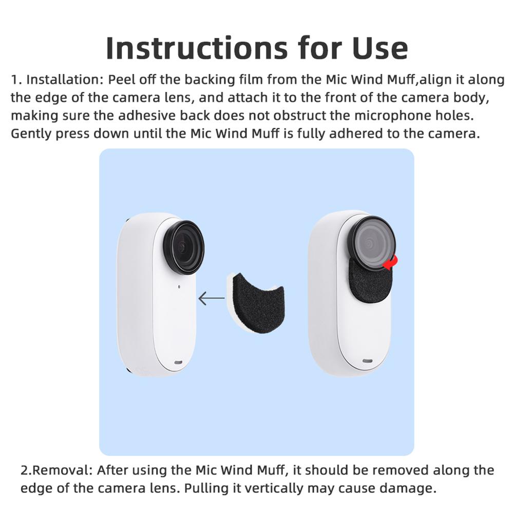 Windproof Sponge Protective Case For Insta360 GO 3S/Insta360 GO 3 Noise Reduction Windproof Collection Cover Camera Accessories