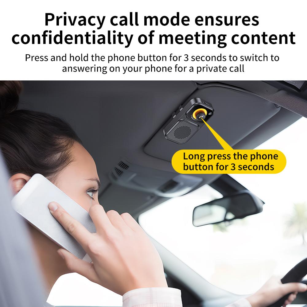 Bluetooth 5.4 Handsfree Car Kit Wireless Bluetooth Adapter Receiver Speakerphone MP3 Music Player with Car Sun Visor Clip Auto Accessories