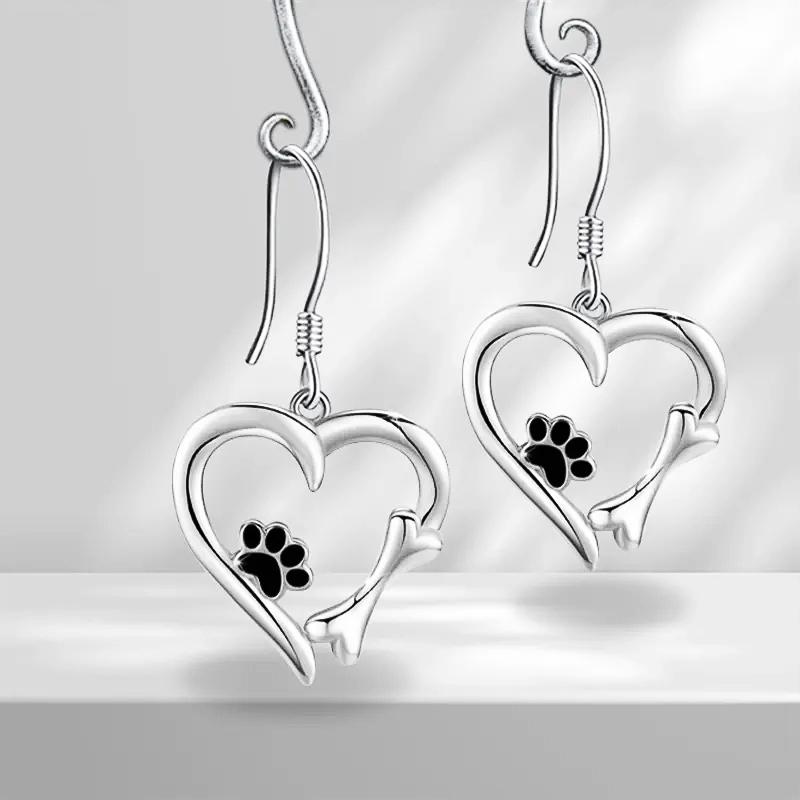 

Huitan Шикарные серьги-подвески в виде сердца и следа для женщин, модные цветные украшения для девочек-подростков, милые женственные изящные аксессуары