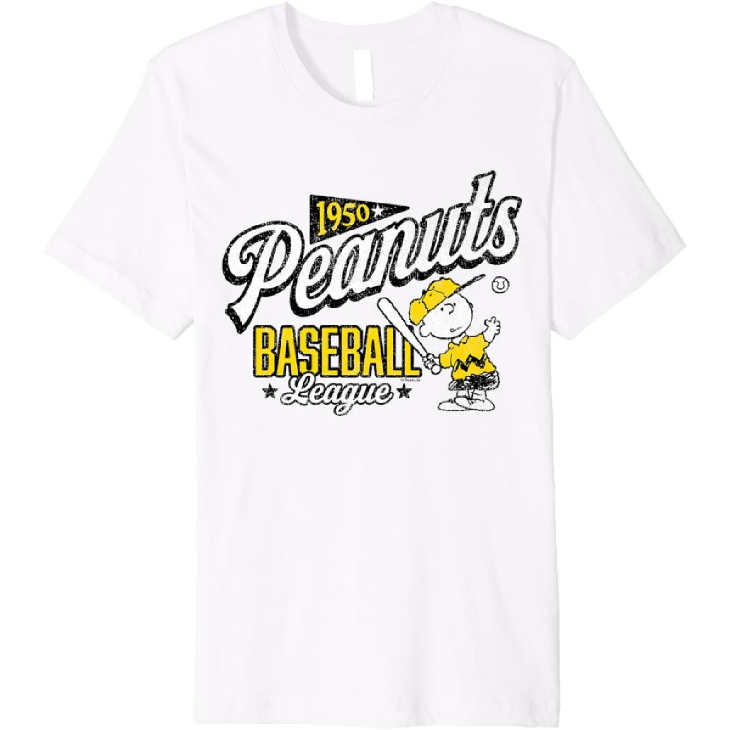 Peanuts - Charlie Brown Baseball League 1950 Premium T-Shirt XXXXXL белый
