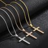 Mode Zirkon Kreuz Anhänger Halskette Herren Damen Edelstahl Hip Hop Schmuck