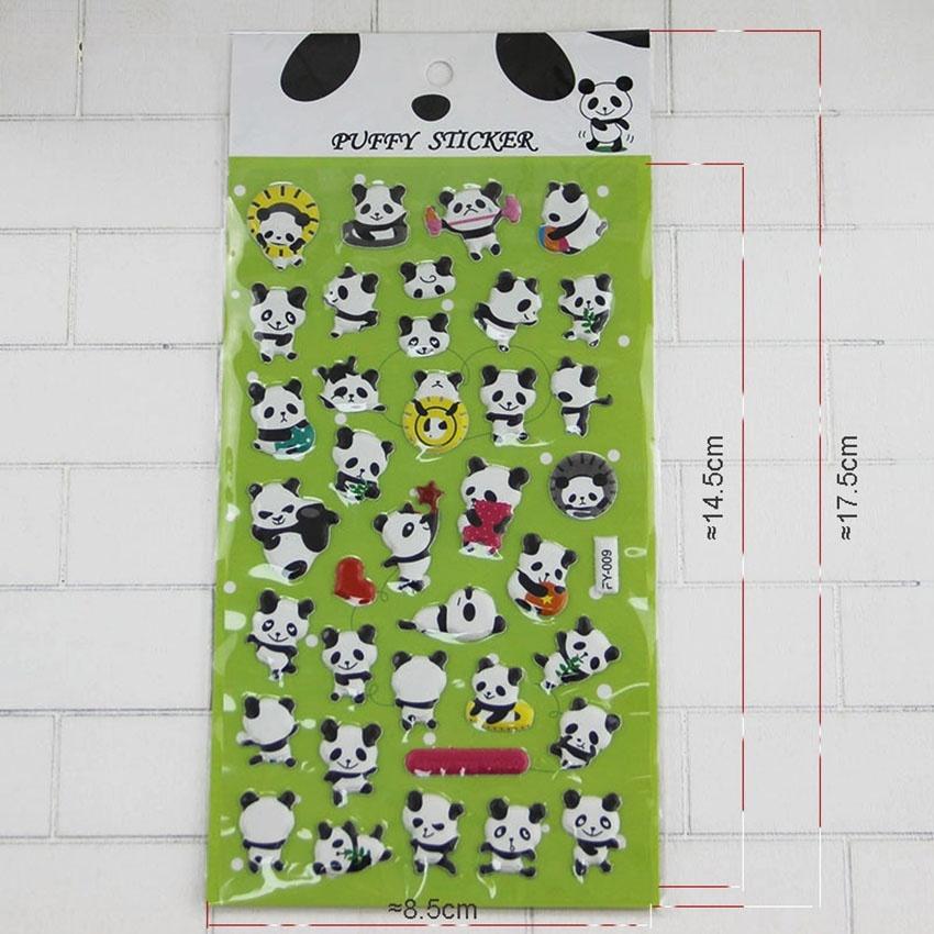 2 Sheet/lot  Fashion Decorate Diary Sticker Creative Cute Panda Sponge Stickers Mix Style