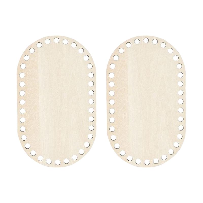 2 Stück Holzkorbboden Rohling Häkelkorbboden zum Herstellen von Häkelkörben Strickkorb Handweben Heimdekoration