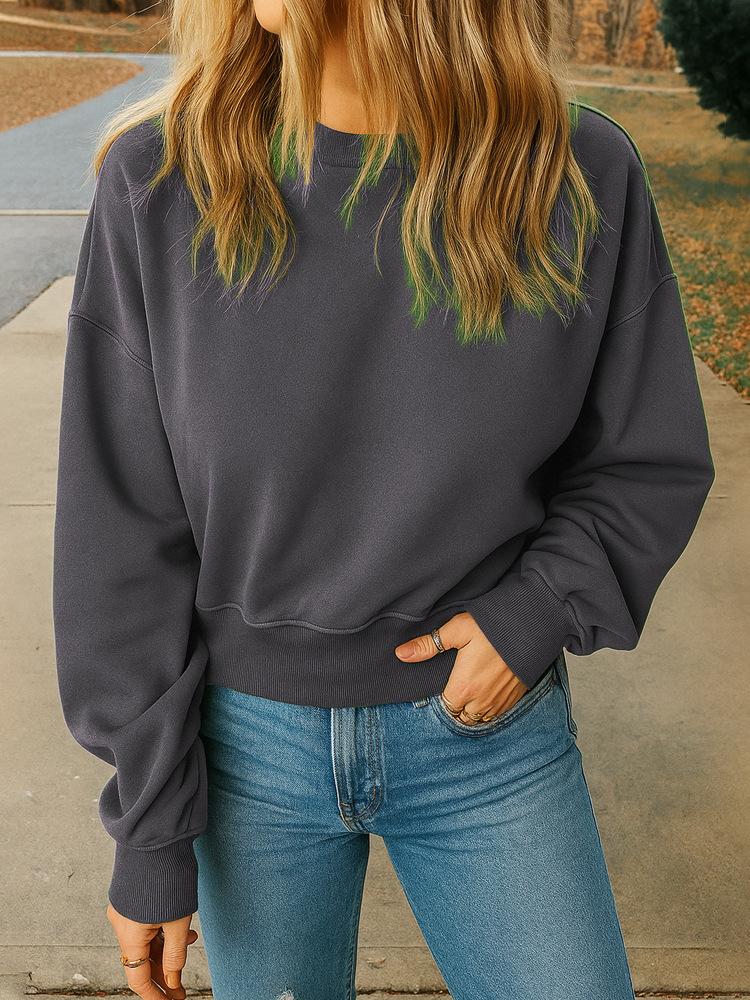 Casual Round Neck Long Sleeve Pullover with Pocket Mesh Fabric Multicolour Womens Sweatshirt Daily Wear Comfortable Casual Style for Daily Outfits