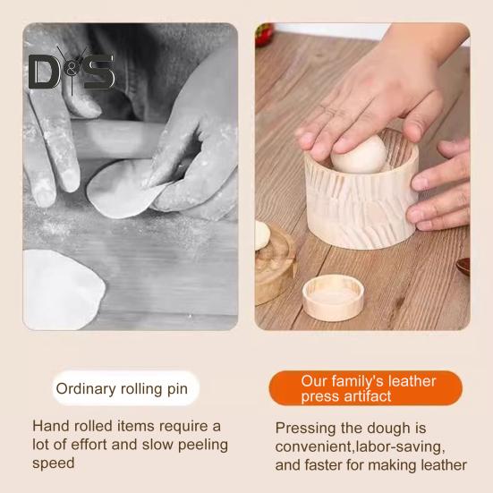 Wooden Dumpling Press Tool Dough Press for Dumplings Hand Pie Maker Rolling Machine Wood Kitchen Gadget for Dumplings