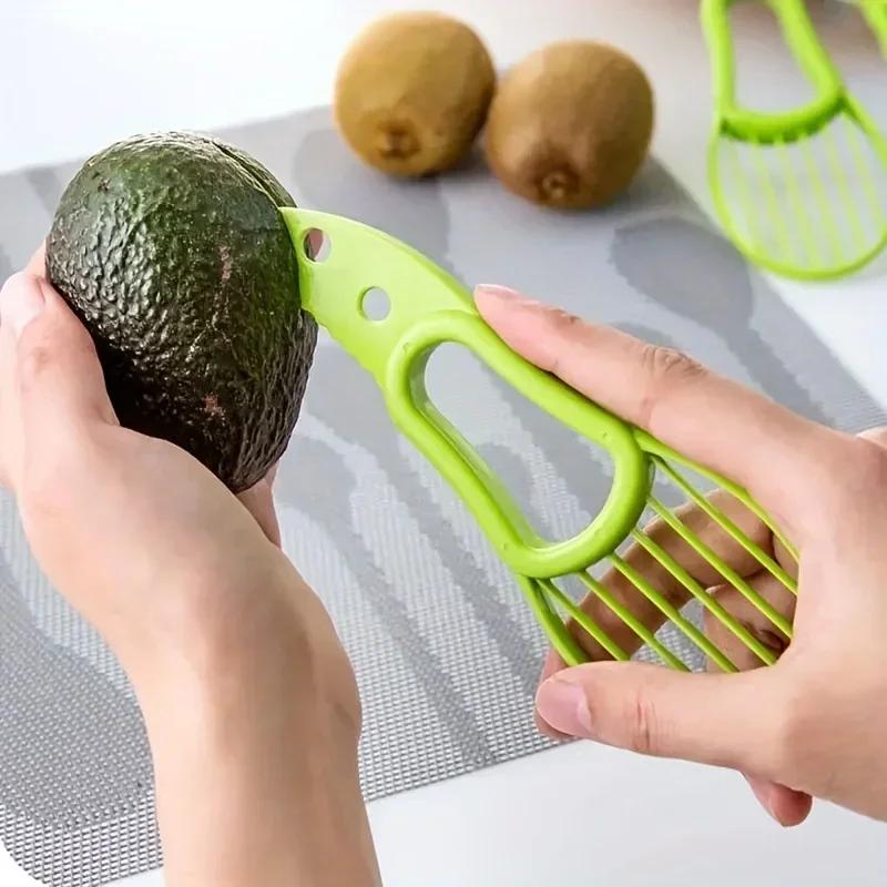 Avocado 3 In 1Slicer Shea Corer Butter Fruit Peeler Cutter Pulp Separator Plastic Knife Kitchen Vegetable Tools Kitchen Gadgets